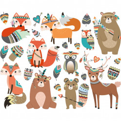 kit stickers animaux indiens