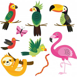 Kit stickers animaux tropicaux