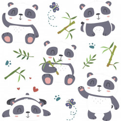 kit stickers pandas