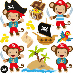 Kit Stickers pirates singes