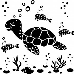 Kit Stickers tortue poissons