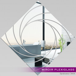 Miroir Plexiglass Acrylique -  Carré Spirales 2