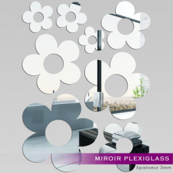 Miroir Plexiglass Acrylique - Fleurs MiniMaxi
