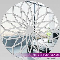 Miroir Plexiglass Acrylique - Mosaïque en Fleur