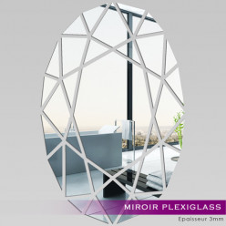 Miroir Plexiglass Acrylique - Oval Mosaïquee