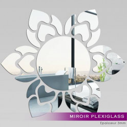 Miroir Plexiglass Acrylique - Soleil fleur