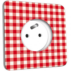Prise décorée - Carreaux Rouges 