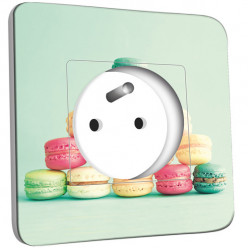 Prise décorée - Macarons vert 