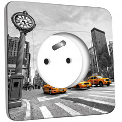 Prise décorée - New York Black&White Taxis Jaunes 