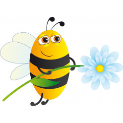 Stickers abeille fleur