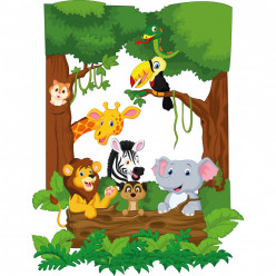  Stickers animaux de la jungle