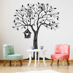 Stickers arbre hiboux