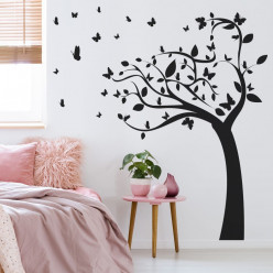 Stickers arbre papillons