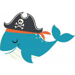 Stickers baleine pirate
