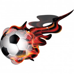 Stickers ballon de foot en flamme