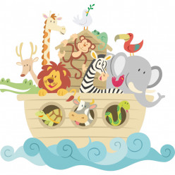 Stickers bateau animaux