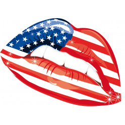 Stickers bouche usa