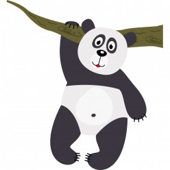 Stickers branche panda