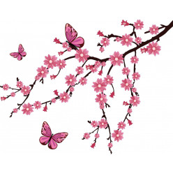 Stickers branche papillons
