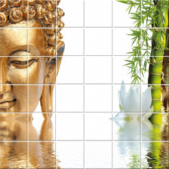 Stickers carrelage bouddha bambou
