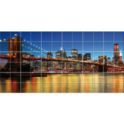 Stickers carrelage pont new york