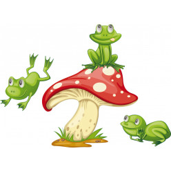 Stickers champignon grenouilles