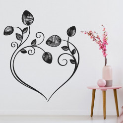 Stickers coeur fleurs