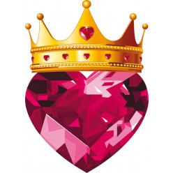 Stickers couronne et coeur en diamant