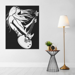 Stickers femme guitariste