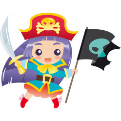Stickers fille pirate