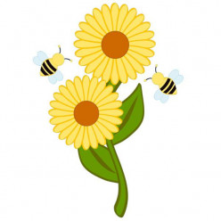 Stickers Fleur Abeilles