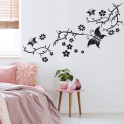 Stickers fleur papillon