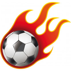 Stickers Foot ballon en feu