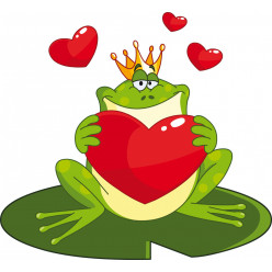 Stickers grenouille amoureuse