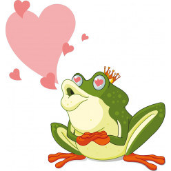 Stickers grenouille amoureuse