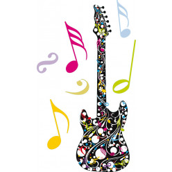 Stickers guitare notes de musique