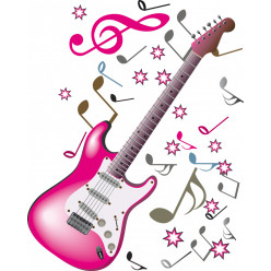 Stickers guitare notes de musique