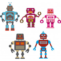 Stickers kit 5 robots