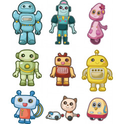 Stickers kit 9 robots