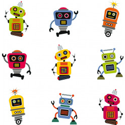Stickers kit 9 robots