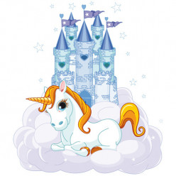 Stickers Licorne Château