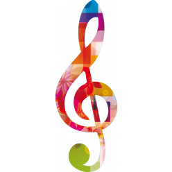 Stickers note de musique multicolore