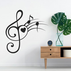 Stickers notes de musique coeur