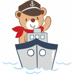 Stickers ourson bateau