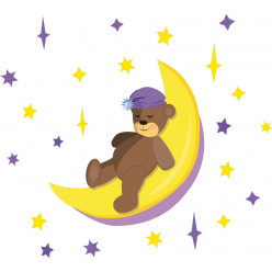 Stickers ourson lune