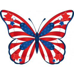 Stickers papillon usa