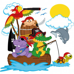 Stickers pirate animaux