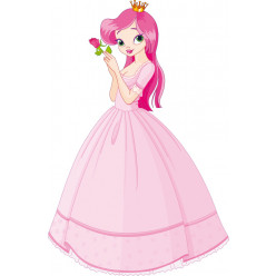 Stickers princesse avec rose