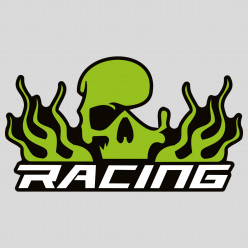 Stickers skull racing