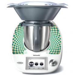 Stickers Thermomix TM 5 Damier turquoise